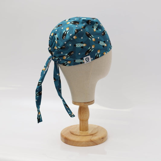 Gorro quirúrgico con diseño de naves espaciales