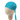 Mannequin head wearing a teal Medicus Scrub Cap with white sperm motifs in captain style.