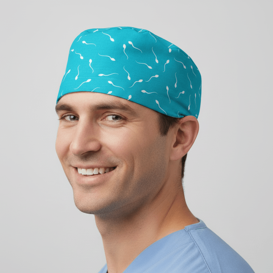 Gorro de exfoliación con esperma en la laguna azul