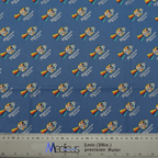 Close-up of Star Wars Pride Millennium Falcon fabric with ruler for scale, used in Medicus Scrub Caps mini scrub caps.