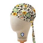 Coffee Starbucks Leopard scrub cap in Captain fitted style
