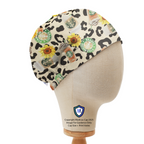 Coffee Starbucks Leopard scrub cap in Elastic Backed no-tie style