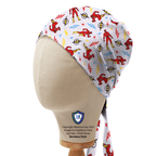 DC Superheroes Flash Cartoon Style scrub cap in Bandana tie-back style