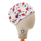DC Superheroes Flash Cartoon Style scrub cap in Elastic Backed no-tie style