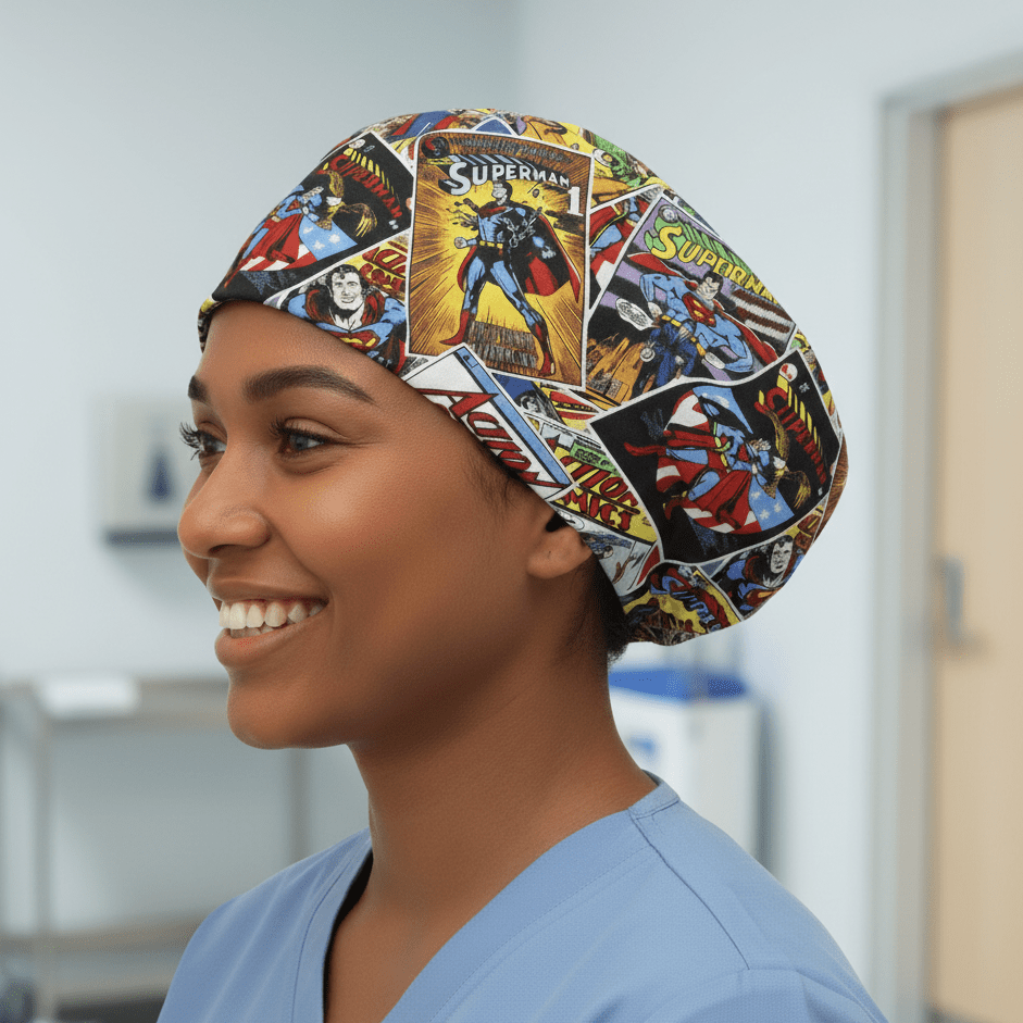 Superman Comic Book Covers Scrub Cap