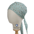 Anime Japanese Surfer Waves Scrub Cap from Medicus Scrub Caps, featuring a blue ocean design with surfers riding waves.