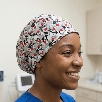 Looney Tunes Sylvester scrub cap shown on model