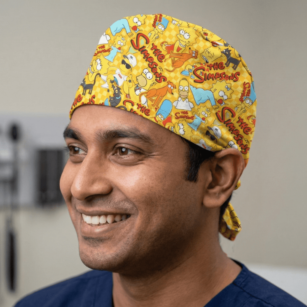 Gorro quirúrgico con cabeza de familia de Los Simpsons, dibujo animado de televisión