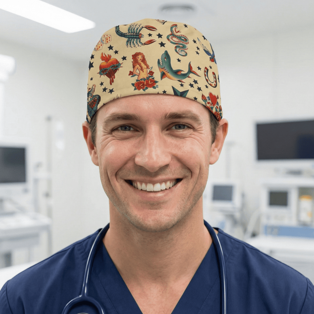 Tatuajes n.° 3 Gorro quirúrgico de piratas marinos