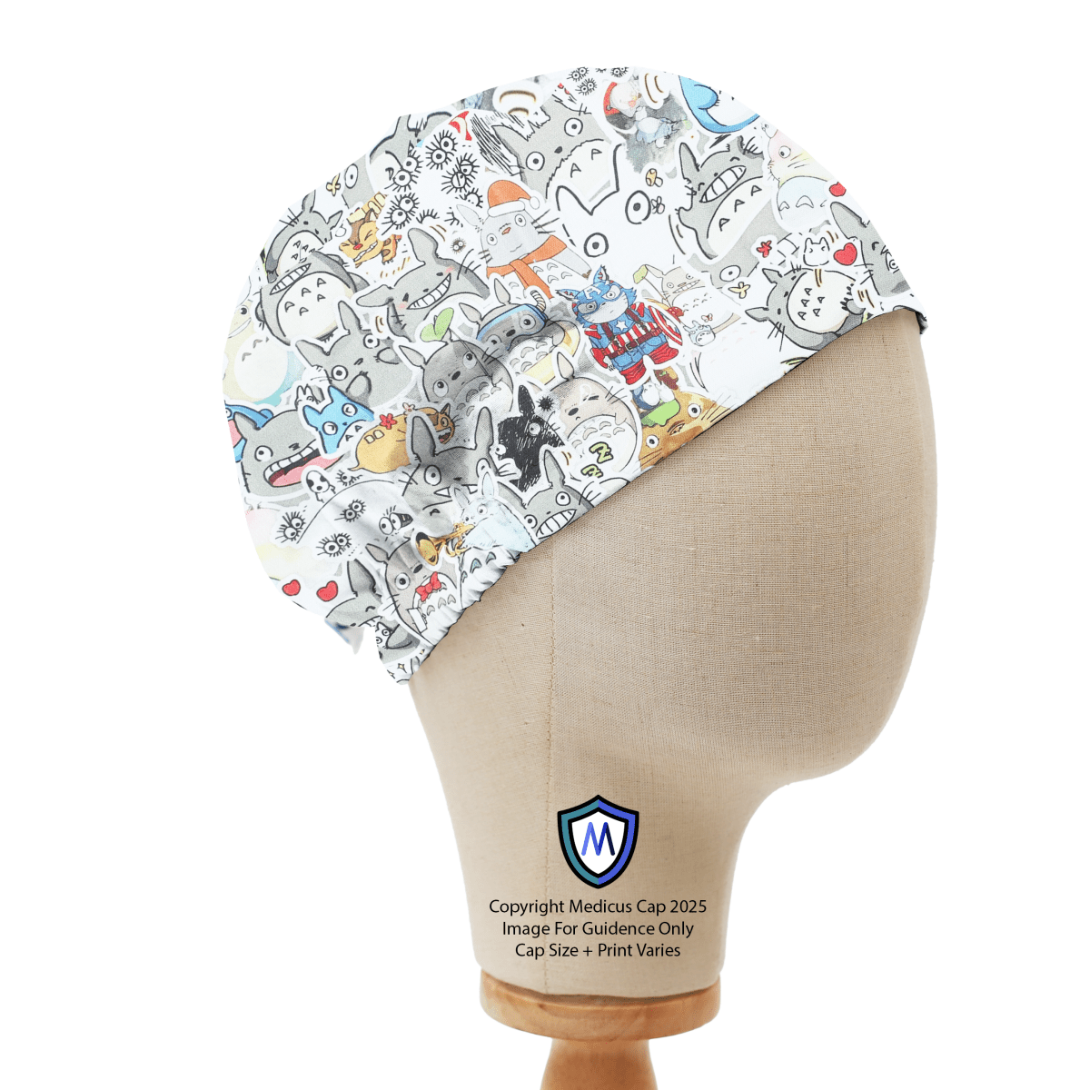 Totoro Sticker Fabric Scrub Cap