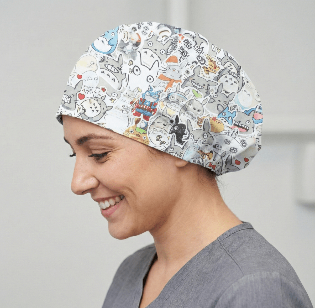 Totoro Sticker Fabric Scrub Cap