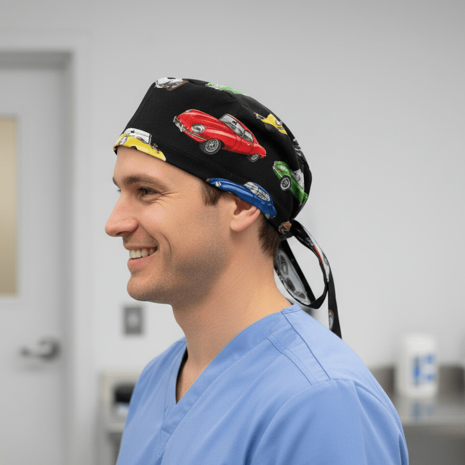 Gorro quirúrgico grande de deportes de motor de coches antiguos