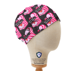 Alice In Wonderland Cat We Are All Mad scrub cap in Duchess elastic-back style