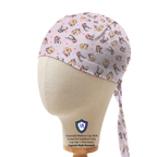 Winnie The Pooh Christmas Lights scrub cap displayed on mannequin head showing side profile view