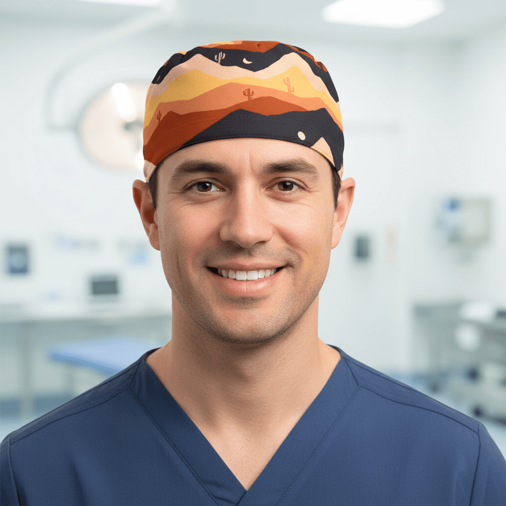 Abstract Desert Cactus Landscape Scrub Cap