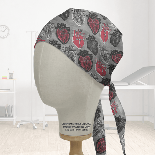 Abstract Heart Scrub Cap