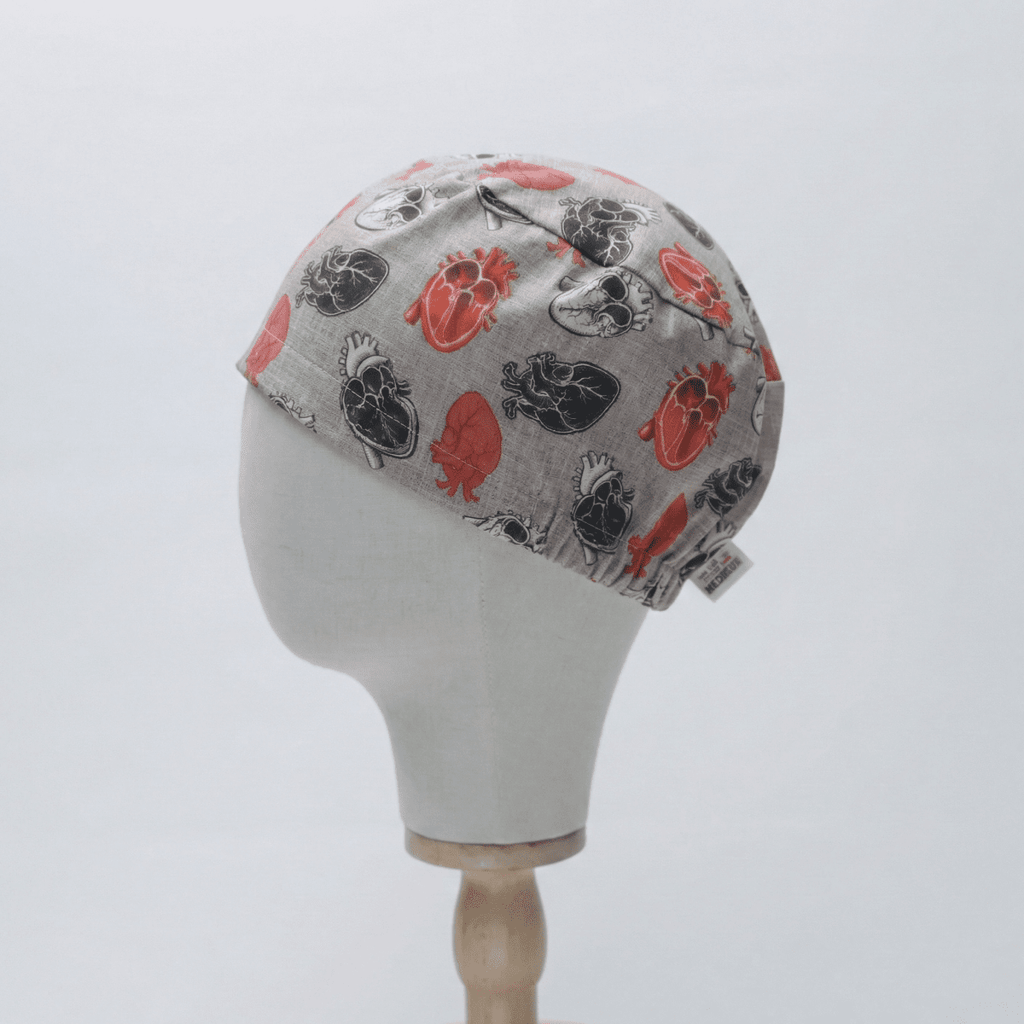 Abstract Anatomical Heart Scrub Cap