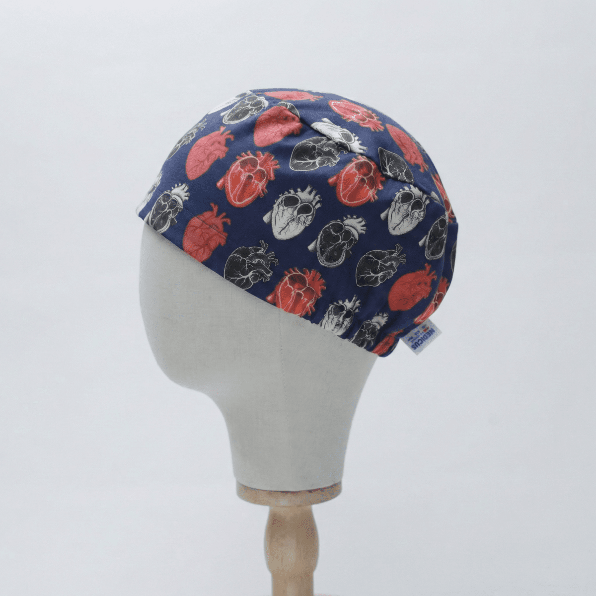 Abstract Aligned Anatomical Heart Navy Scrub Cap