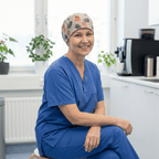 Abstract Anatomical Heart Scrub Cap