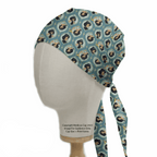 Disney Aladdin Jasmine Heads scrub cap shown on mannequin head