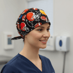 American Football scrub cap shown on female model