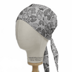 Anatomy Heart Lungs Brains scrub cap shown on mannequin head
