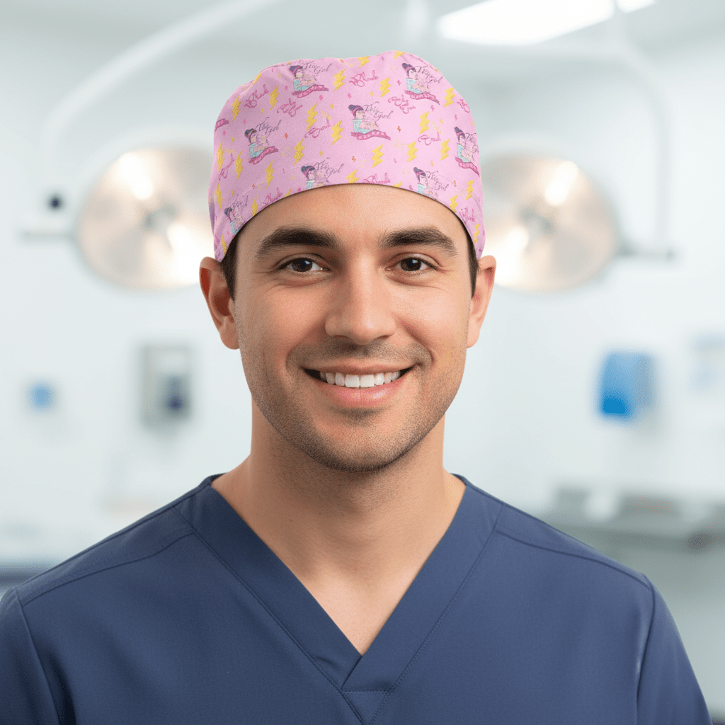 Anesthetist This Girl Can Block Scrub Cap scrub cap flat lay view