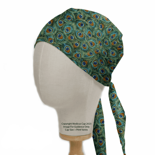 Animal Print Peacock Scrub Cap from Medicus Scrub Caps