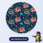 Appendix Not Found scrub cap print: 404 Appendix Not Found laparoscopy monitors with graspers and cursors on navy