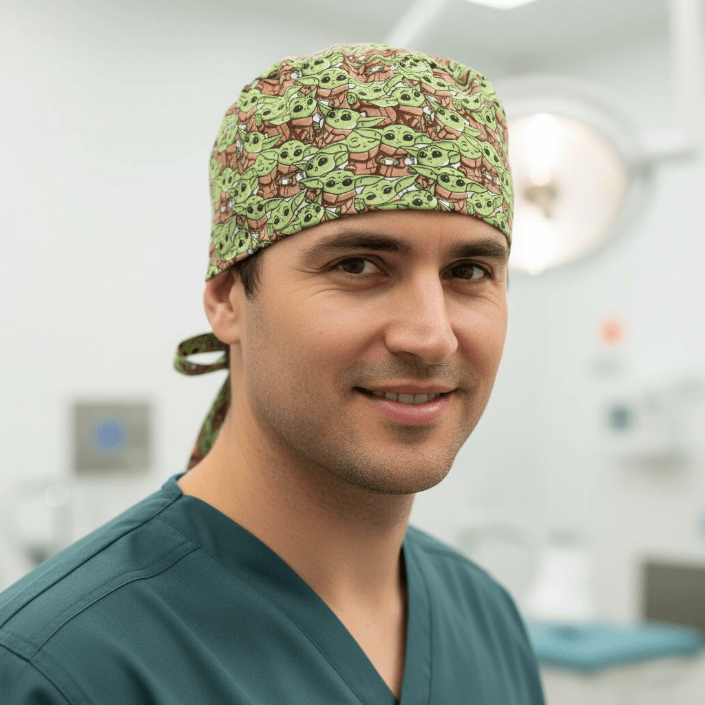 Star Wars Baby Yoda Crowd Scrub Cap