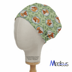 Bambi Laughing On Green scrub cap shown on mannequin head