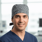 Black Lives Matter BLM scrub cap shown on male model