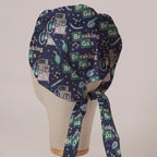 Breaking Gas scrub cap in Bandana tie-back style on mannequin head, back view with ties