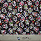 Cinco De Mayo Skulls Candy scrub cap full pattern repeat