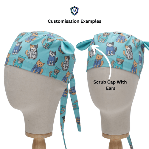 ID Band scrub cap shown on mannequin head