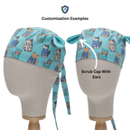 Classic Plain Teal Green Scrub Cap | Theatre Hat scrub cap on mannequin alternative angle