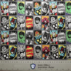 Marvel Comic Strip Hulk Thor Grey Grid scrub cap shown back view