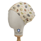 DC Comics Kawaii Peach scrub cap shown on mannequin head