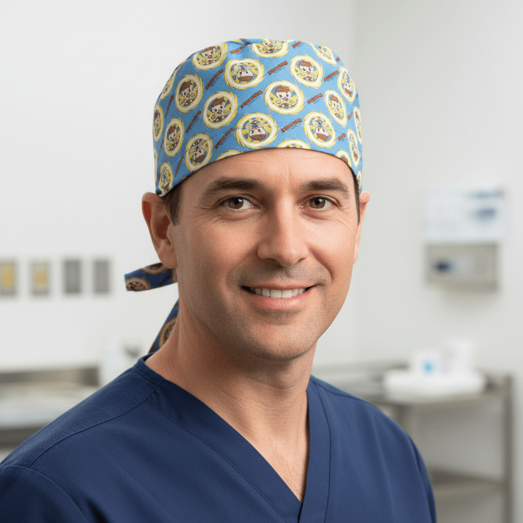 Gorro quirúrgico de superhéroe kawaii de Doctor Strange