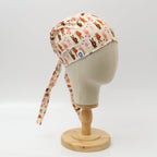 Equal Rights Girl Power With Flowers scrub cap pattern detail on mannequin