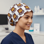 Football Club West Ham United scrub cap shown on female model