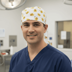 Gilmore Girls Lukes Cafe Coffee scrub cap shown on male model