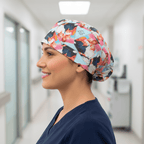 Golden Girls TV Miami scrub cap shown on female model