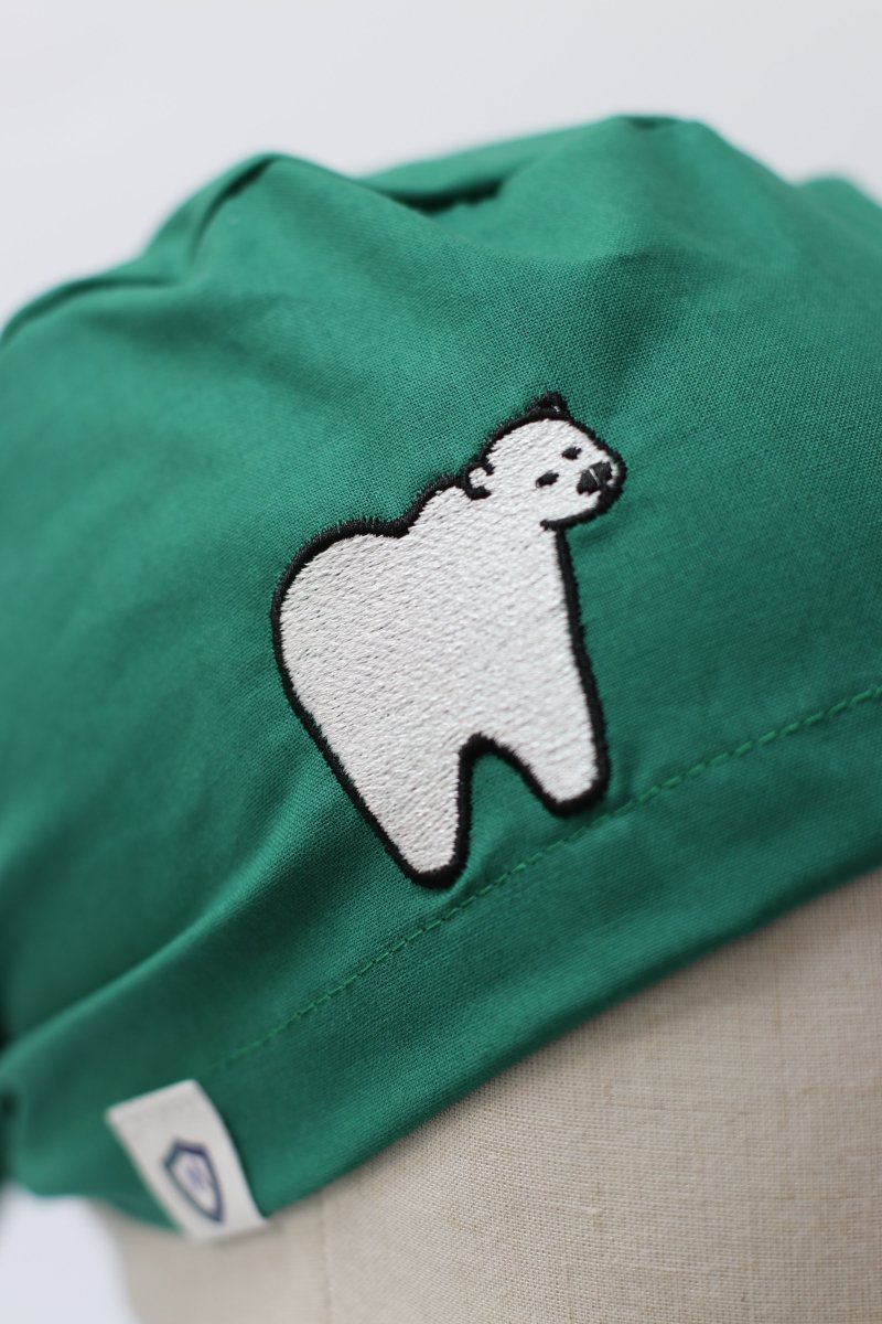 Gorro quirúrgico con bordado de oso molar