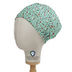 Hospital Tools On Teal #2 scrub cap shown on mannequin head