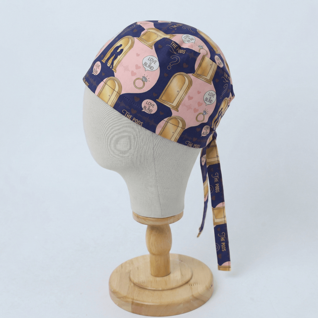 Love Is Blind Inspired “The Pods” scrub cap fabric pattern close-up