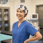 Love Is Blind Inspired “The Pods” scrub cap pattern detail on mannequin