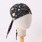 Math Chalkboard Colourful Trigonometry scrub cap pattern detail on mannequin