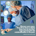 Surgeons in masks, scrubs, and Medicus Scrub Caps perform surgery. Text discusses role misidentification. Logo: Medicuscaps.com.