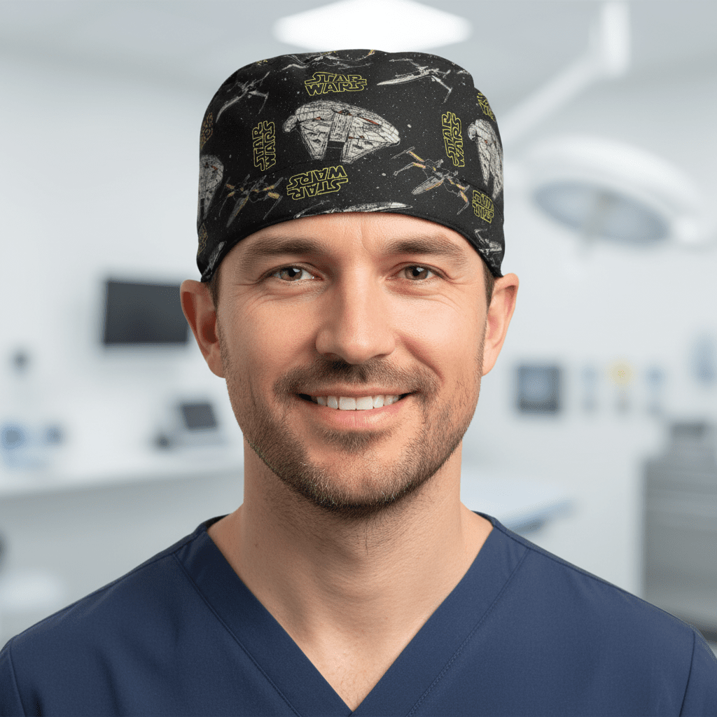 Star Wars Black Yellow Ty Fighter Spaceships Battle Scrub Cap